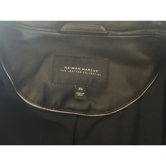 Neiman Marcus Black Leather Moto Jacket - Picture 13 of 14